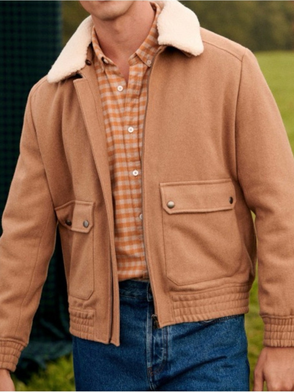 Octobre Horace Wool Jacket with removable fleece collar